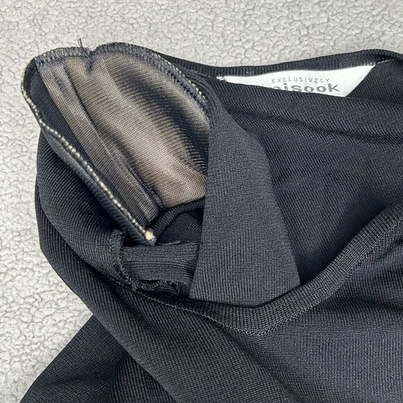 Vintage Exclusively Misook Top Large Acrylic Knit Black White Stripe Liquid Knit - Picture 5 of 11